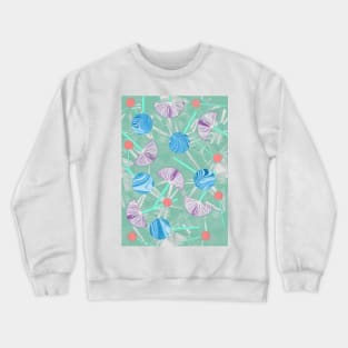 Vintage Geometric Flowers, Kimono,Cocktail  Abstract Pattern Crewneck Sweatshirt